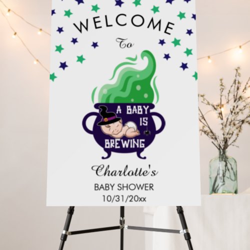 A Baby Is Brewing Halloween Baby Shower Welcome Foam Board