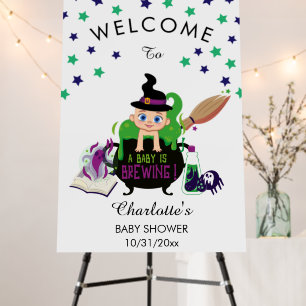 A Baby Is Brewing Halloween Baby Shower Welcome Foam Board