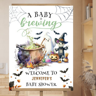 A Baby is Brewing Halloween Baby Shower Welcome Foam Board