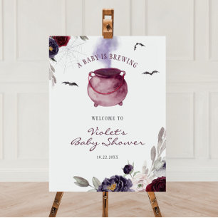 A Baby Is Brewing Halloween Baby Shower Welcome Foam Board