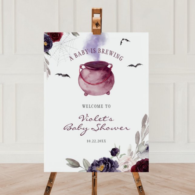 A Baby Is Brewing Halloween Baby Shower Welcome Foam Board (Creator Uploaded)