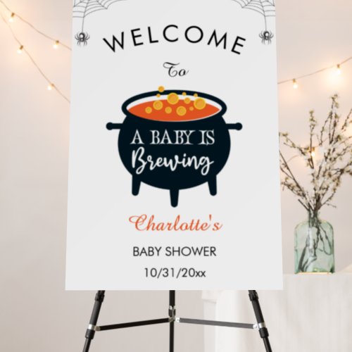 A Baby Is Brewing Halloween Baby Shower Welcome Foam Board