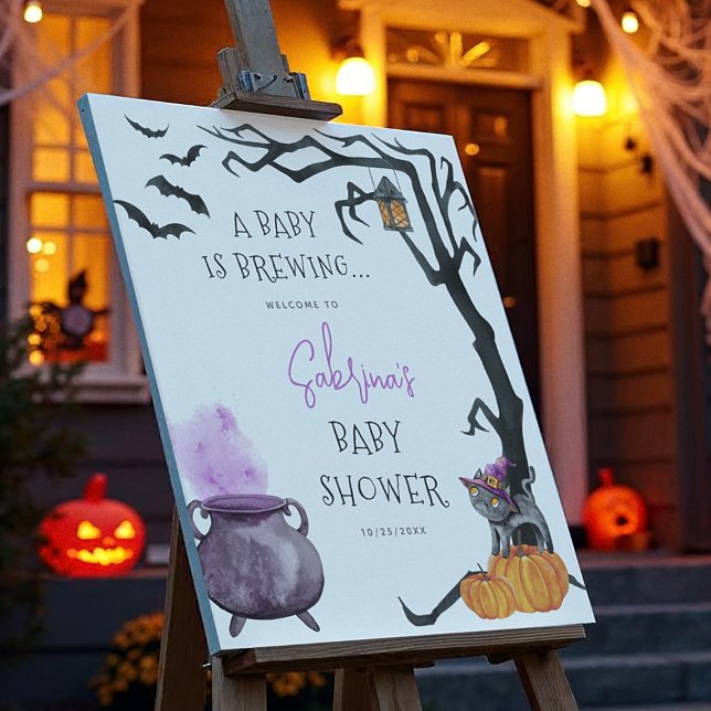 A Baby Is Brewing Halloween Baby Welcome Sign (Creator Uploaded)