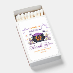 A Baby is Brewing Halloween Cauldron Baby Shower Matchboxes