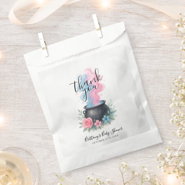 A Baby Is Brewing Halloween Cauldron Favor Bag (Clipped)