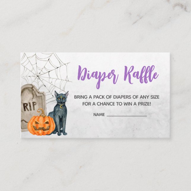 A Baby is Brewing Halloween Diaper Raffle Enclosure Card (Front)