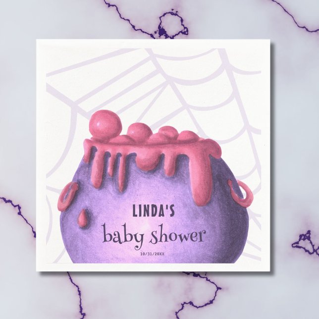 A Baby is Brewing Halloween Girl Baby Shower Napkins (Creator Uploaded)
