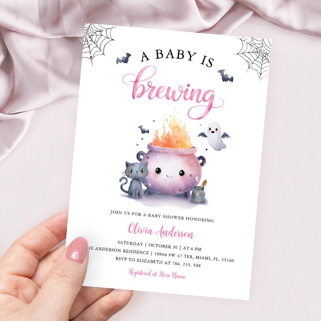 A Baby is Brewing Halloween Invitation (Creator Uploaded)