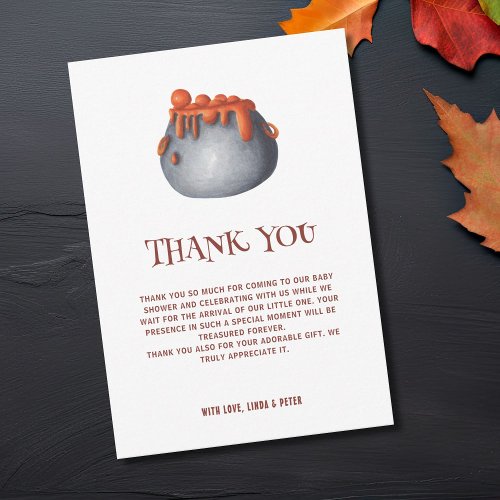 A Baby is Brewing Halloween Neutral Baby Shower Thank You Card