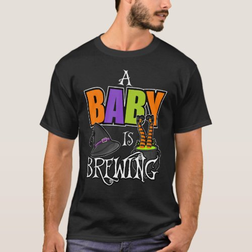 A Baby Is Brewing Halloween Theme Baby Shower Spoo T_Shirt