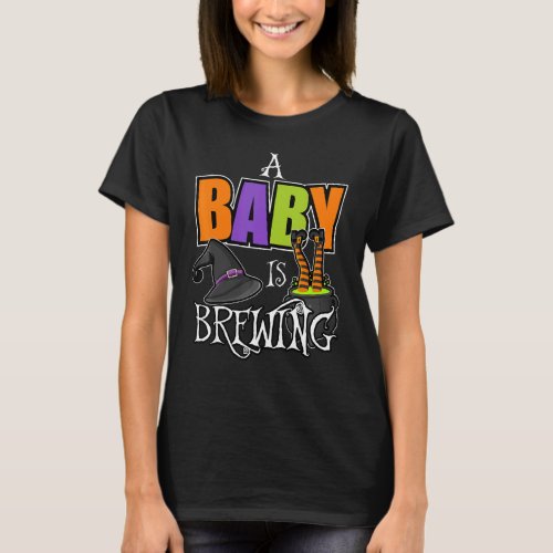 A Baby Is Brewing Halloween Theme Baby Shower Spoo T_Shirt