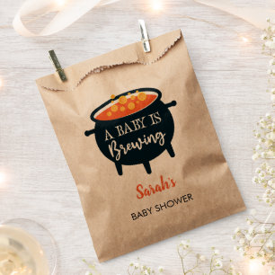 A Baby Is Brewing Halloween Witch Baby Shower Favor Bag