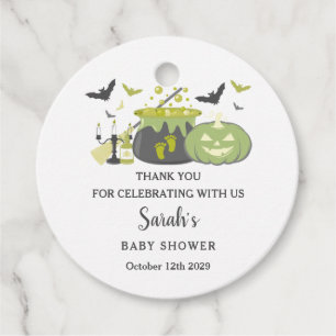 A Baby Is Brewing Halloween Witch Baby Shower Favor Tags