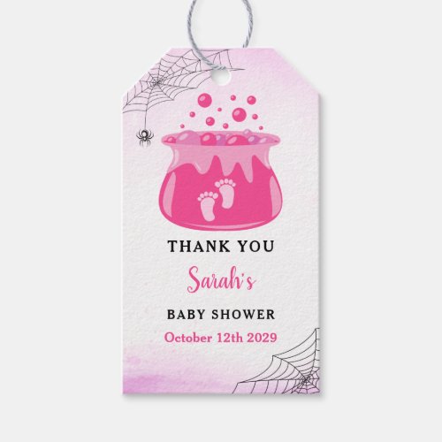A Baby Is Brewing Halloween Witch Baby Shower  Gift Tags