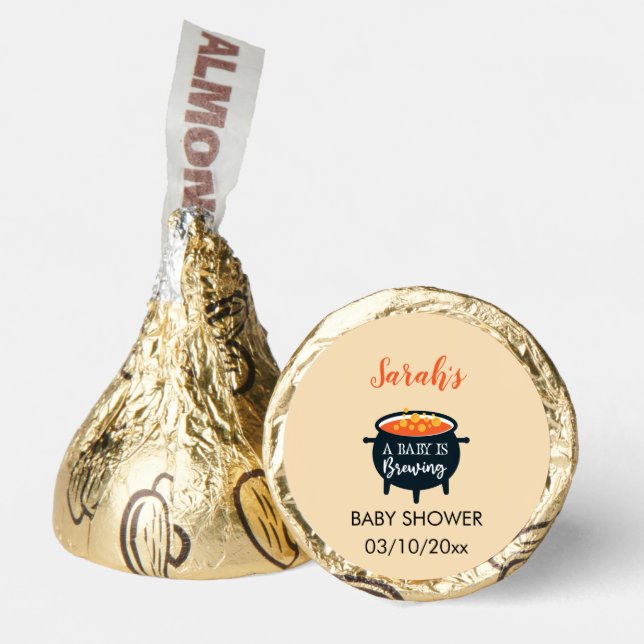 A Baby Is Brewing Halloween witch Baby Shower Hershey®'s Kisses® (Front)