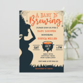 A Baby Is Brewing Halloween Witch Baby Shower Invitation (Standing Front)
