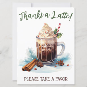 A Baby is Brewing, Holiday Iced Coffee Favor Sign Invitation