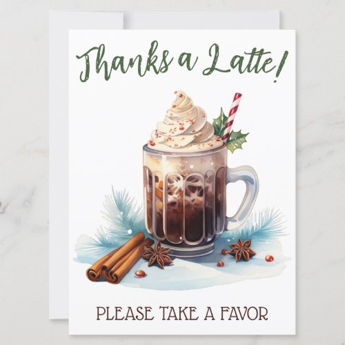 A Baby is Brewing Holiday Iced Coffee Favor Sign Invitation