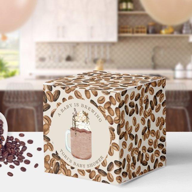 A Baby Is Brewing Iced Coffee Beans Baby Shower Favor Boxes (Creator Uploaded)