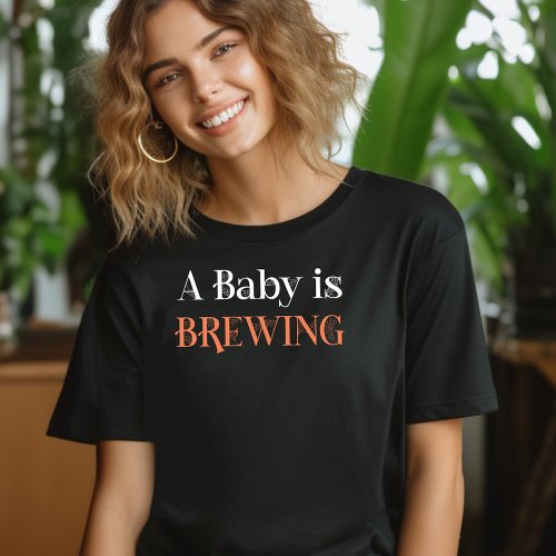 A Baby is Brewing in Spooky Cobweb Lettering T_Shirt