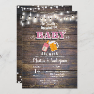 A baby is brewing invitation Girl BaByQ invitation