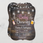 A baby is brewing invitation Girl pink invitation