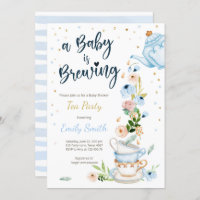 A Baby is Brewing Invitation Tea Party Baby Shower