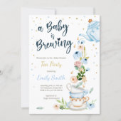 A Baby is Brewing Invitation Tea Party Baby Shower (Front)