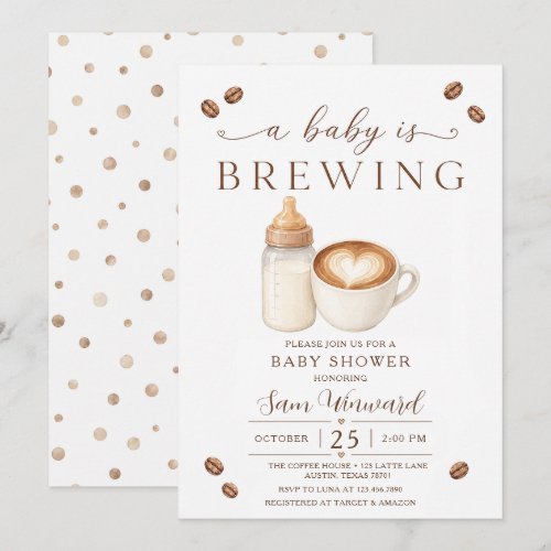 A Baby Is Brewing Latte Baby Shower Invitation