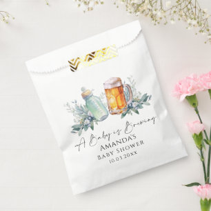 A Baby Is Brewing Minimalist Baby Shower Favor Bag
