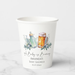 A Baby Is Brewing Minimalist Baby Shower Paper Cups