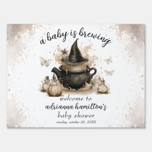 A Baby Is Brewing Neutral Baby Shower Welcome Sign