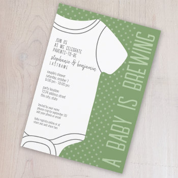 A Baby Is Brewing - Neutral Couple's Baby Shower Invitation by MarshBaby at Zazzle
