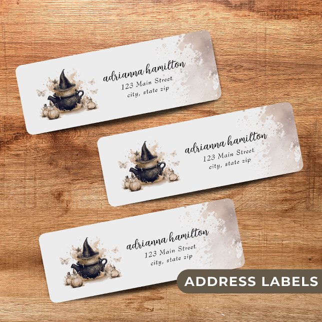 A Baby Is Brewing Neutral Halloween Baby Shower  Label (Creator Uploaded)