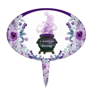 A Baby is Brewing October Halloween Baby Cake Topper