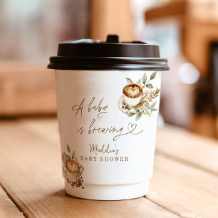 A Baby is Brewing Paper Cups Coffee Baby Shower