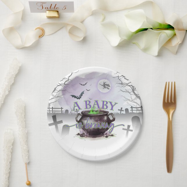 A Baby is Brewing Party Plate (P/G) (Wedding)