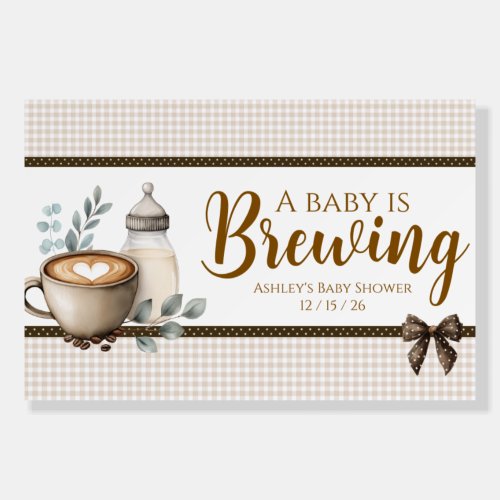 A Baby is Brewing Personalized Baby Shower Banner Foam Board