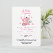 A Baby Is Brewing Pink Baby Girl Shower Invitation (Standing Front)