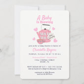 A Baby Is Brewing Pink Baby Girl Shower Invitation (Front)