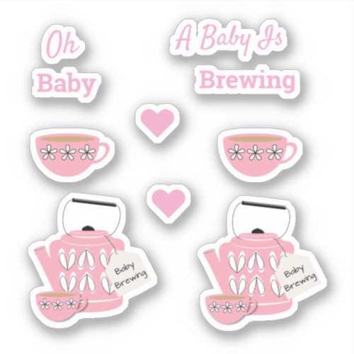 A Baby Is Brewing Pink Sticker