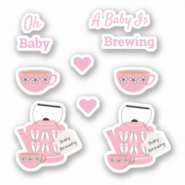 A Baby Is Brewing Pink Sticker (Front)