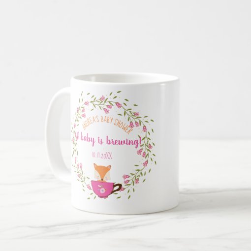 A Baby is Brewing Pink Teacup Baby Girl Shower Coffee Mug Zazzle