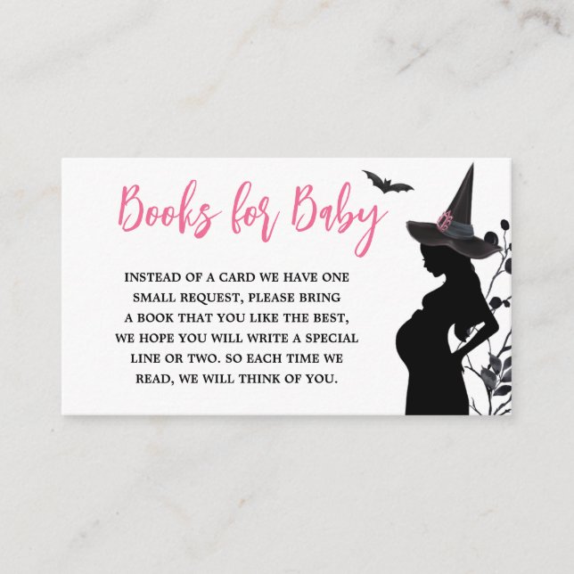 A Baby is Brewing Pink Witch Books for Baby Enclosure Card (Front)