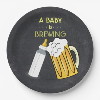 A Baby Is Brewing Plate by Cardinal_Corner at Zazzle