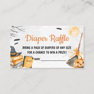 A Baby is Brewing Pumpkin Halloween Diaper Raffle Enclosure Card