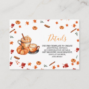 A Baby Is Brewing Pumpkin Spice Baby Shower Detail Enclosure Card