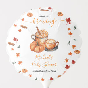A Baby Is Brewing Pumpkin Spice Coffee Baby Shower Balloon
