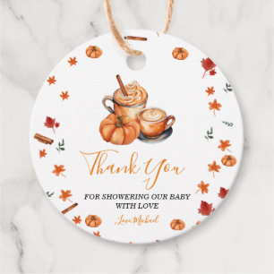 A Baby Is Brewing Pumpkin Spice Coffee Baby Shower Favor Tags