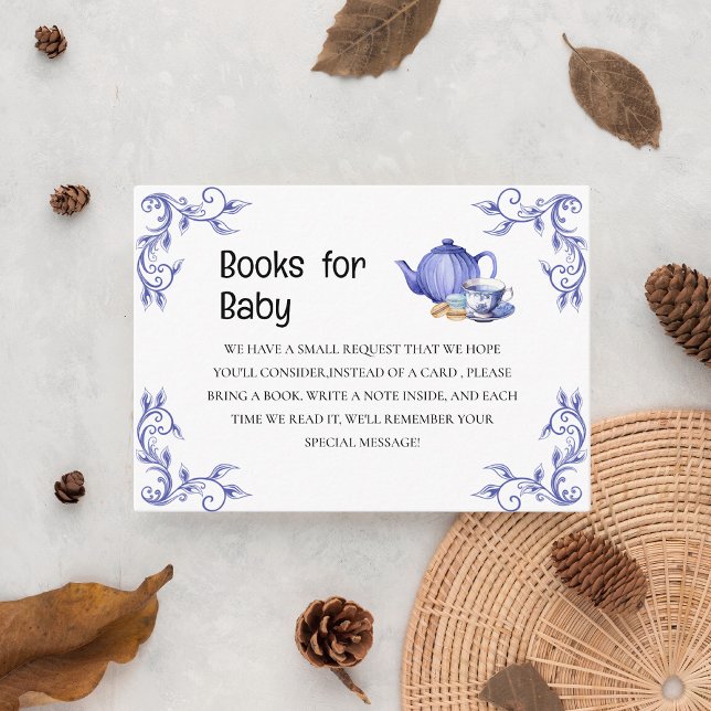 A Baby is Brewing purple Tea book Baby Shower Enclosure Card (Creator Uploaded)